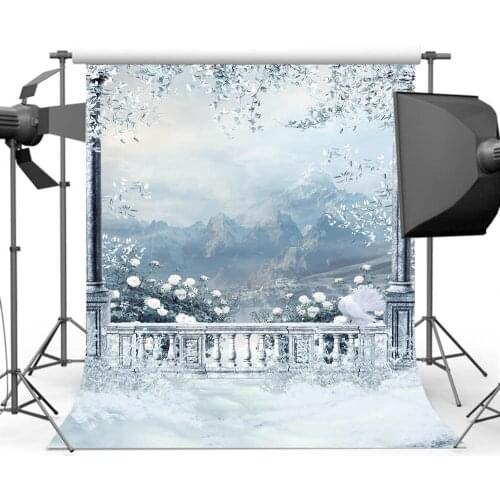 Mehofoto Snow White Background for Photography Winter Forest Backdrop for Photo Studio CM-6424