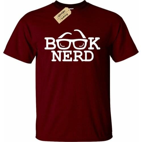Mens Book Nerd Funny Tee Geek T-Shirt Reading School university college Gift