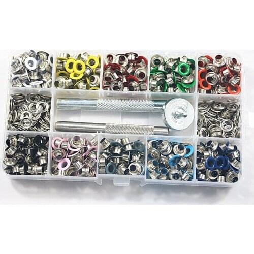300/400/500sets Metal Eyelets Tools Punch Set with Grommet for Leathercraft Shoe Belt DIY Scrapbooking Cap Bag Tag Clothes Deco