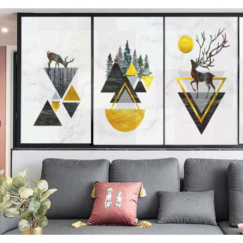 Window Film Privacy Deer And Forest Glass Sticker UV Blocking Heat Control Window Coverings Window Tint for Homedecor