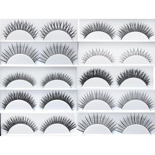 1 pairs natural crisscross false eyelashes fake lashes long makeup 3d mink lashes extension eyelash mink eyelashes for beauty