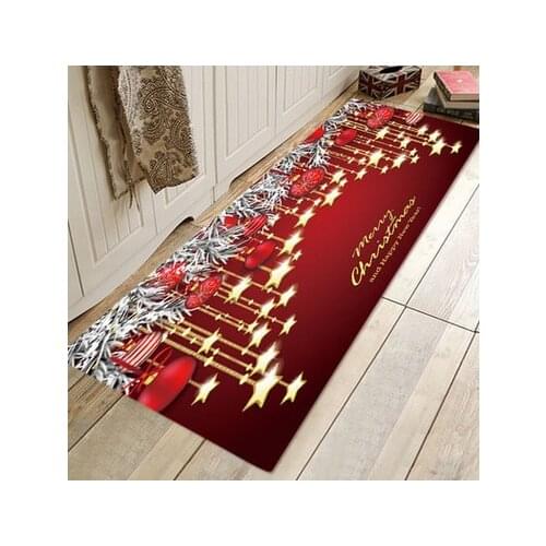New Flannel Carpet Rug Christmas Carpet Floor Rug Christmas 3D Flannel Anti-slip Kitchen Room Floor Mat Decor Carpet Rug 5 Sizes