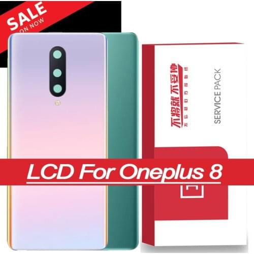 Original 1+8 Back Housing Gray Battery cover for Oneplus 8 Back Battery Cover Glass Lens repair Parts