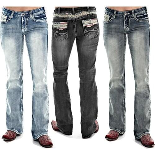 OUYILUO Women's Straight Jeans