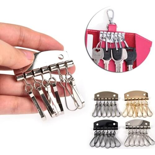 1PCS DIY Handbag Buckles Handmade Fabric Leather Craft Purse Inside Key Ring Row Metal Bag DIY Key Bag Accessories