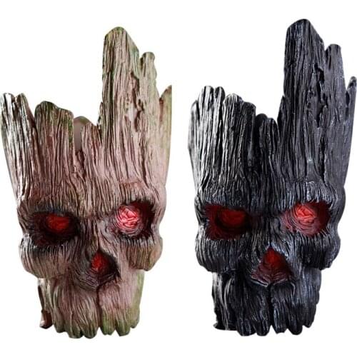 PVC Skull Cute Cartoon Tree Man Aquarium Ornament Fish Tank Cave Stone Decoration Plant Flower Pot Bonsai Garden Home Decor