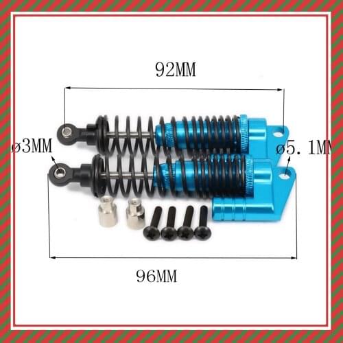 RCAWD Oil Adjustable 96mm Long Alloy Aluminum Piggyback Shock Absorber Damper For Rc Car 1/10 HSP HPI Upgraded Hop-Up Parts