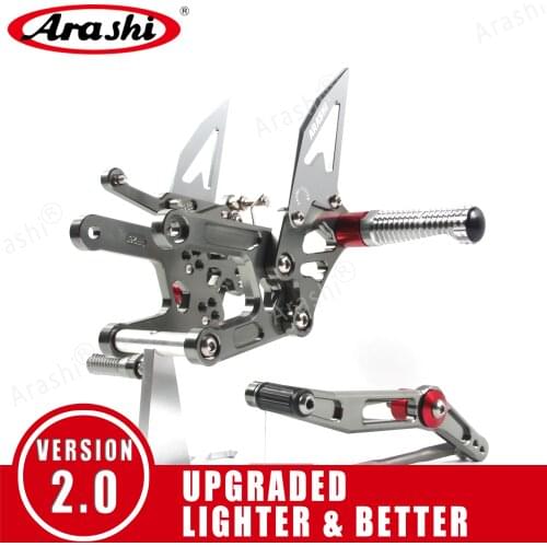 Arashi CNC Adjustable Footrest For YAMAHA YZF R6 2003 - 2018 Rider Rearset Footpegs YZF-R6 2004 2005 2006 2007 2008 2009 2010