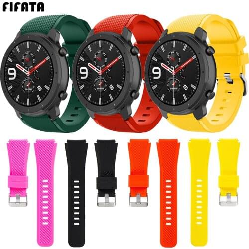 FIFATA Samsung Gear S3 22MM Official Texture Silicone Watch Sport Strap For Xiaomi Amazfit GTR 47MM/Pace/Stratos 2/3 Smart Watch