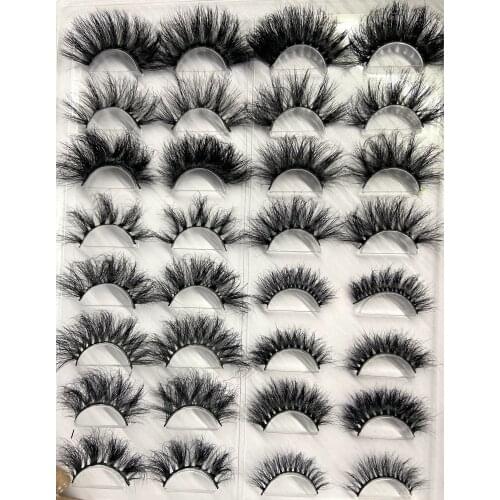 16 Pairs Fluffy Lashes 10-25mm 3D Mink Lashes Long Thick Natural False Eyelashes Wholesale Lashes Vendors Makeup Mink Eyelashes