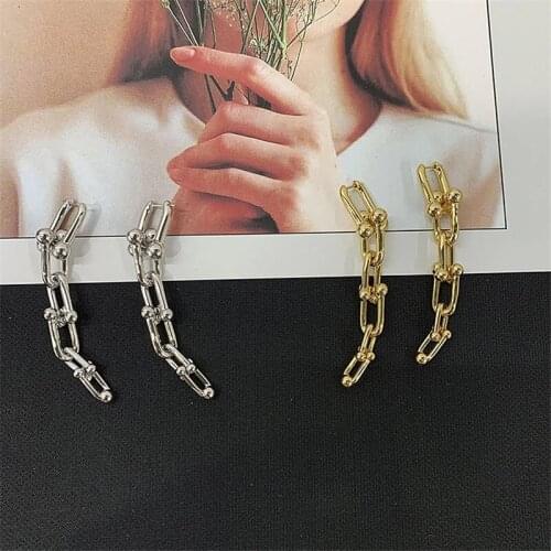 Luxury ladies classic original logo 925 Sterling Silver Earrings u-shaped holiday gift brand jewelry 1:1