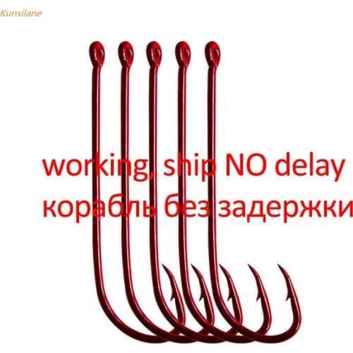 1000pcs Fishing Hooks Freshwater Long Shank Baitholder Bait Offset Barbed Warm Carp Fishing Hook Sharpened High Carbon Steel