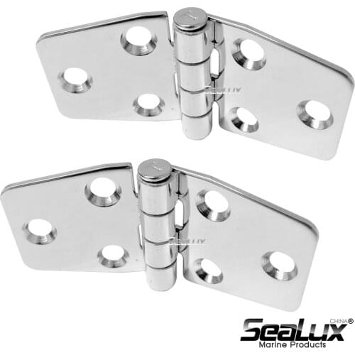 Sealux (2 pcs per Pair) Marine Grade Stainless Steel Mirror Polished Door Hinge for Boat, RVs, Marine Accessory