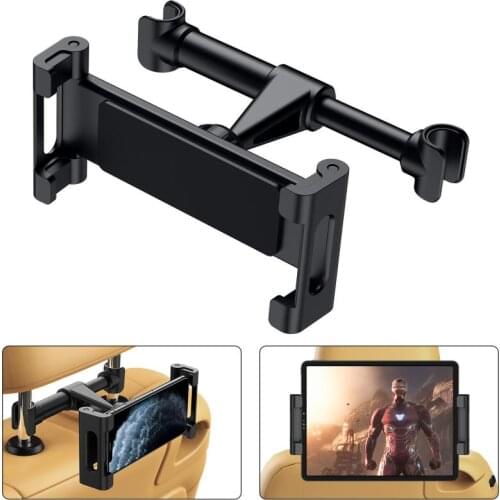 Telescopic Car Rear Pillow Phone Holder Tablet Car Stand Seat Rear Headrest Mounting Bracket For Phone Tablet 4-11/12.9 Inch