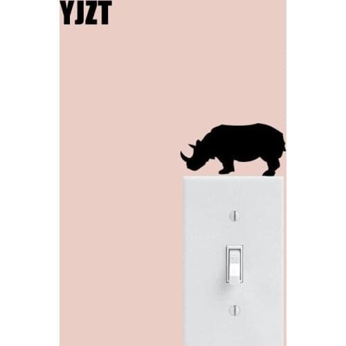Quiet Rhinoceros Vinyl Wall Decal Decor Switch Sticker Decal Animal Decorative 8SS-0084