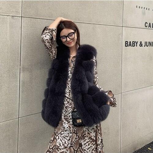 Winter New Women Natural Real Fox Fur Vest 2020 Ladies Warm Gilets Customized Fur Waistcoat