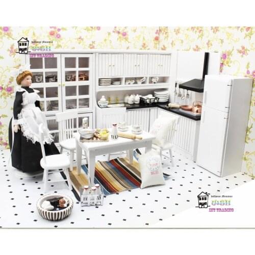 1:12 Dollhouse miniature Product combination European kitchen scene Dolls Furniture 17 PCS Classic toys Gift Kits