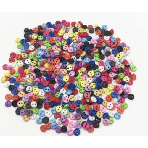 1000pcs 4mm Mixed Mini Doll Clothing Button 2-Holes Flatback Buttons DIY Handmade Sewing Scrapbooking Accessories