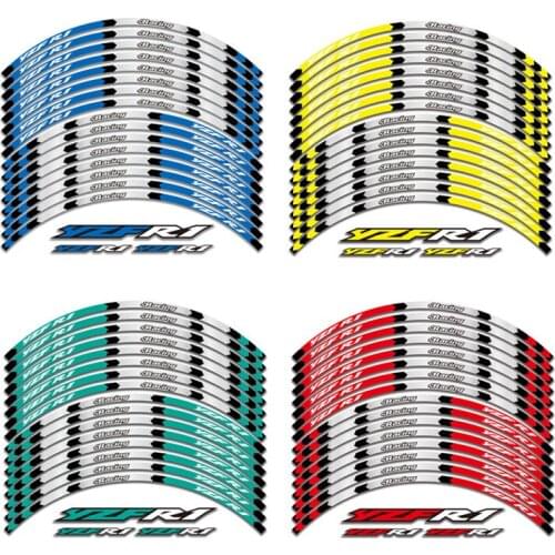 17inch Rim Sticker Decal Motorcycle Racing Wheel Decals Reflective Sticker For Yamaha YZFR1 YZF R1