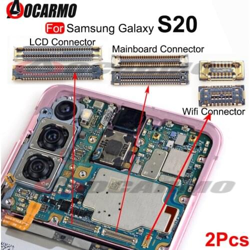 2Pcs For Samsung Galaxy S20 LCD FPC Plug Main Board PCB Connector Mainboard Flex Connector WIFI Signal Antenna