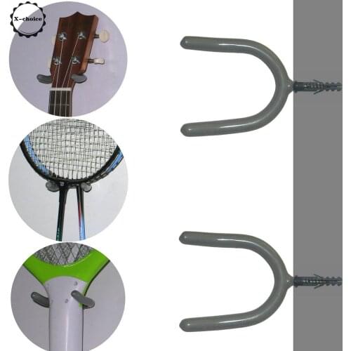 2Pcs Tennis / Badminton racket Hanger Hook Holder Wall Mount Stand Display Metal