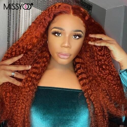 26Inch Deep Wavy Ginger Orange Lace Part Frontal Human Hair Wig For Women Preplucked Heat Resistant Daily Wigs 180%Density Curly