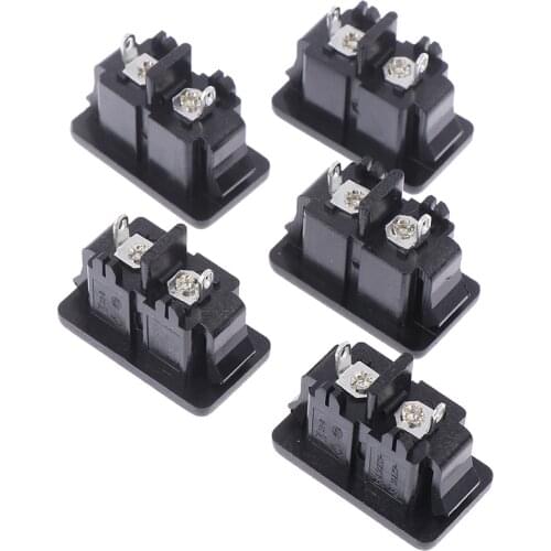 5 Pieces AC250V 2.5A 5pcs 2Pin IEC 320 C8 Screw Mount Inlet Plug Socket