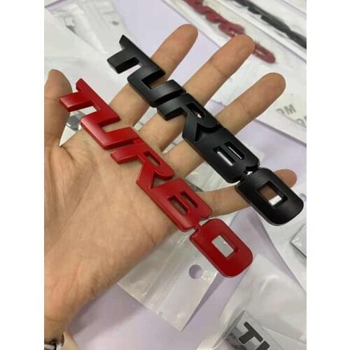 50pcs/set TURBO Car Sticker Metal Decals, 9.7x1.1cm Wholesale