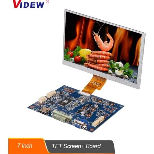 VIDEW 7 Inch TFT LCD Screen Monitor with HDMI/VGA/DVI/CVBS Control Driver Board/Module for Video Doorphone Doorbell Display