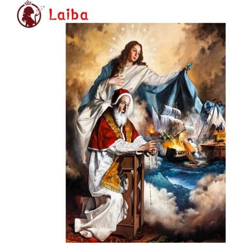 DIY Diamond Painting Catholic church religion Full Square Diamond Embroidery sale Cross Stitch sets Mosaic Handmade Gift