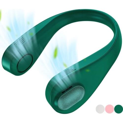 Mini Bladeless Fan Neck Fan 4000mAh USB Rechargeable Fan Mute Sports Fans for Home Outdoor