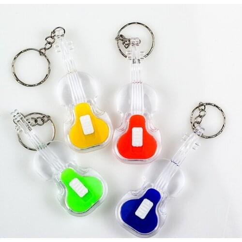 FREE SHIPPING BY DHL 100pcs/lot 2019 LED Plastic Violin Keychains Flashlight Violin Key Holders Violin Keyrings for Music Gifts
