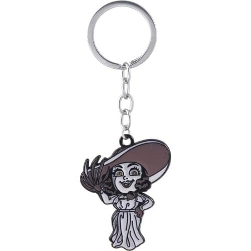 Game Residents Evils 8 Village Keychain Lady Dimitrescu Alcina Dimitrescu Figure Key Chain Metal Pendant for Women Men Jewelry