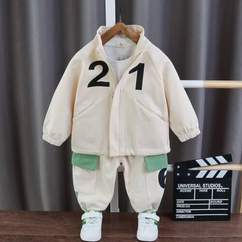 Childrens jacket 0-6 years old fashion boy clothing autumn sports suit printing stand-up collar male baby two-piece suit