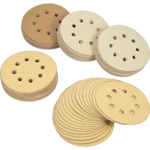 DRELD 100pc 5 Inch 125mm Round Sanding Discs Buffing Sheet Sandpaper Grinding Polishing Pad 60 80 120 150 220 Grit Abrasive Tool
