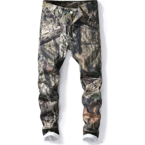 Mens Fashion 3D Pattern Slim Fit Straight Printed Jeans ropa hombre Spring Autumn Trendy Colored Drawing Denim Pants