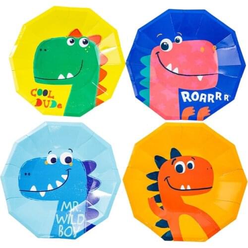 Jungle Safari Birthday Party Decoration Disposable Tableware Jungle Animal Dinosaur Party 1st Birthday Boy Baby Shower Favor