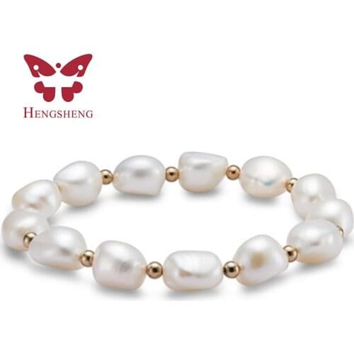 Elegant White Pink Purple Gray Natural Pearl Bracelet, Fashion Casual Freshwater Beaded Bracelet For Women Gift 2019 New