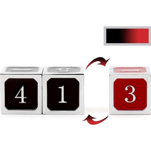 Haxtec Metal D6 Dice 3 Pack Silver Black Red Color Changing Metal Die DND Dice