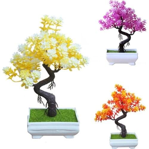 Artificial Plants Pine Bonsai Small Tree Pot Plants Fake Flower Potted Ornament For Home Decoration Hotel Garden Desk Home Decor