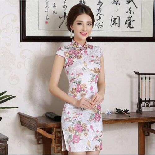 Cultivate ones morality fashion sexy improved daily cheongsam dresses qipao with short sleeves