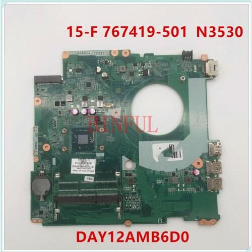 For HP 15-F DAY12AMB6D0 Laptop motherboard With SR1W2 N3530 CPU HM76 767419-501 767419-001 767491-601 DDR3 100% full Tested
