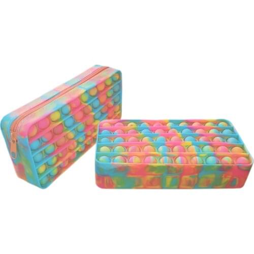 Kawaii Silicone Wallet Bags Push Its Bubble Fidget Toys Pencil Case Simpl Dimmer Antistress Toy Soft Press Pops Figet Toys Bag