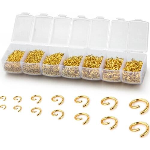 3/4/5/6/7/8mm Gold Single Loop Open Jump Ring Split Rings Connection Ring Box Set For DIY Jewelry Accessories Material Wholesale
