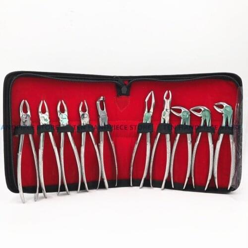 2018 good qualaity Dentagra dental forceps Kit adult tooth forceps 10 Piece dental pliers