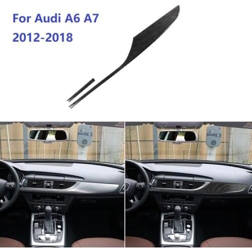 Fit For Audi A6 A7 2012-2018 Carbon Fiber Interior Sticker Center Console Car Dashboard Decoration Strip Panel Car Accessories