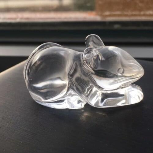 Natural crystal animal zodiac rat lovely decoration home show birthday present show sculpture office home decoration
