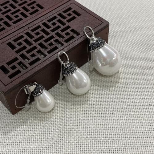 Natural Pearl Shell Pendant Accessories Long-lasting Luster Round Elegant Pure Color Inlaid Handmade Charm Can Be Wholesale
