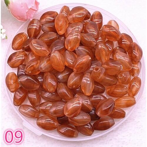 New 30pcs 13x8x7mm Imitation Stone Beads Oval Shape Acrylic Beads for Jewelry Making DIY #09