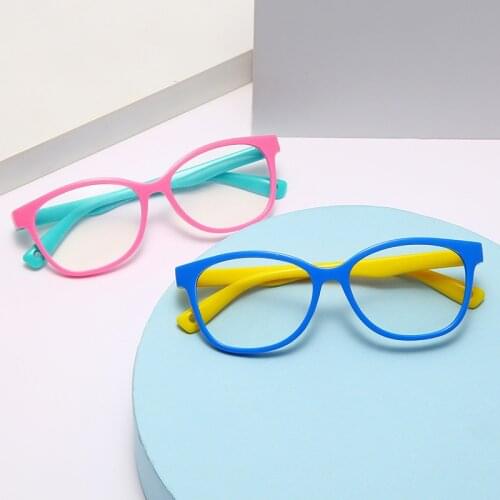 New Anti blue Light Kids Glasses Children Silicone Soft Optical Frame Eyeware Boy Girls Computer Transparent Blocking Eyeglasses